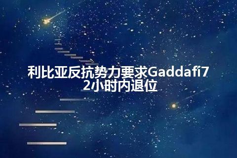 利比亚反抗势力要求Gaddafi72小时内退位