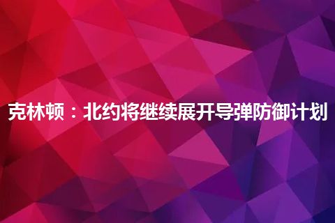 克林顿：北约将继续展开导弹防御计划