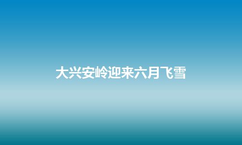 大兴安岭迎来六月飞雪