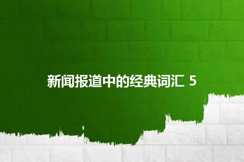 新闻报道中的经典词汇 5