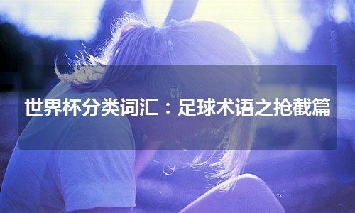 世界杯分类词汇：足球术语之抢截篇