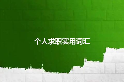 个人求职实用词汇