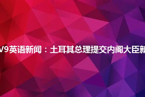 CCTV9英语新闻：土耳其总理提交内阁大臣新名单