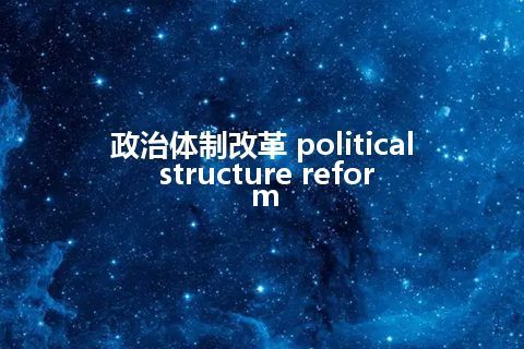 政治体制改革 political structure reform