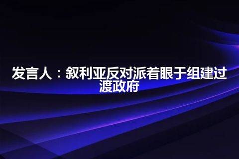 发言人：叙利亚反对派着眼于组建过渡政府