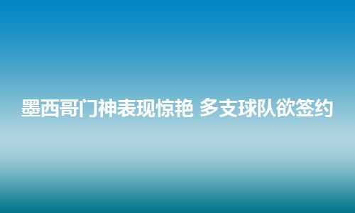 墨西哥门神表现惊艳 多支球队欲签约