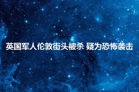 英国军人伦敦街头被杀 疑为恐怖袭击