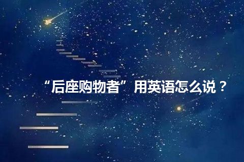 “后座购物者”用英语怎么说？