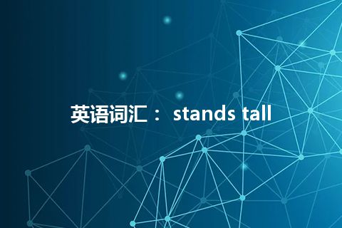 英语词汇： stands tall