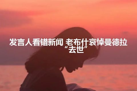 发言人看错新闻 老布什哀悼曼德拉“去世”