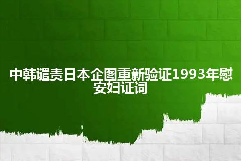 中韩谴责日本企图重新验证1993年慰安妇证词