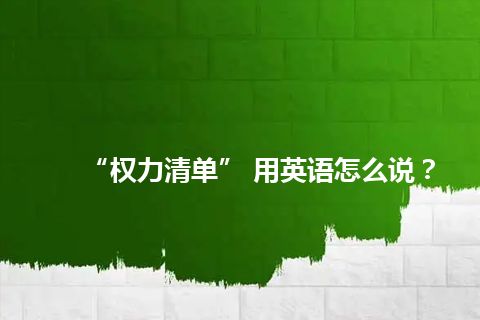 “权力清单” 用英语怎么说？