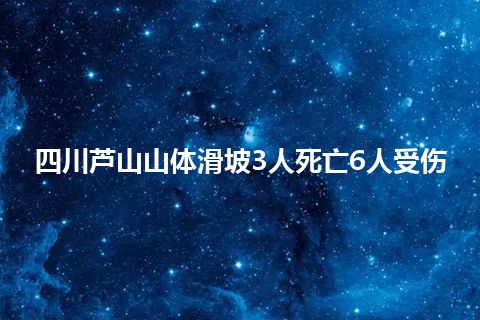 四川芦山山体滑坡3人死亡6人受伤