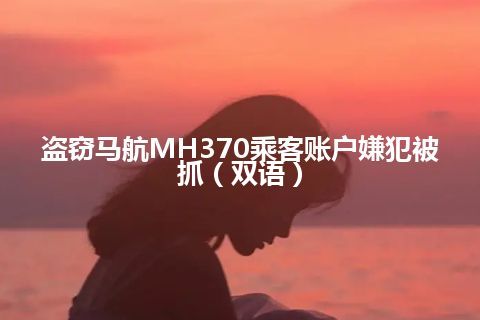 盗窃马航MH370乘客账户嫌犯被抓（双语）