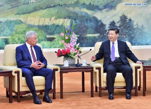 CCTV9英语新闻：习近平会见美国防部长哈格尔