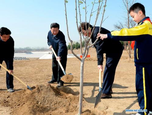 习近平义务植树照片