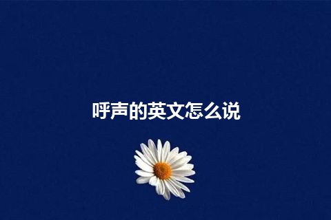 呼声的英文怎么说