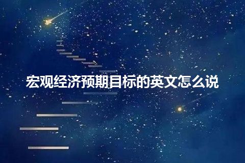 宏观经济预期目标的英文怎么说