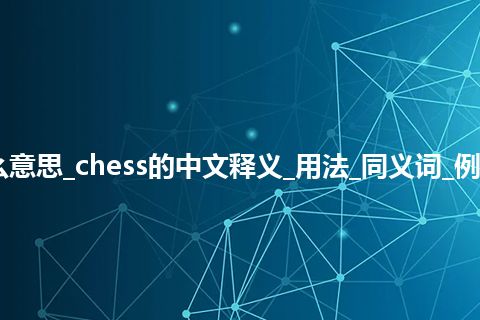 chess是什么意思_chess的中文释义_用法_同义词_例句_英语短语