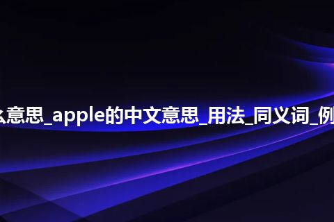 apple是什么意思_apple的中文意思_用法_同义词_例句_英语短语