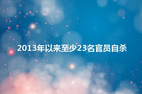 2013年以来至少23名官员自杀