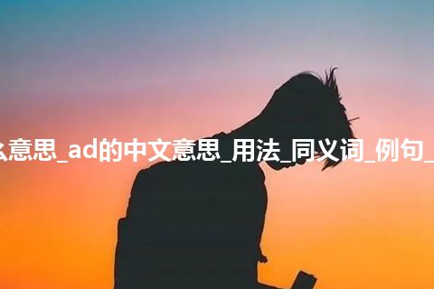 ad是什么意思_ad的中文意思_用法_同义词_例句_英语短语