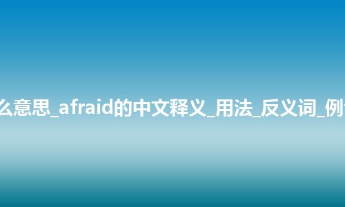 afraid是什么意思_afraid的中文释义_用法_反义词_例句_英语短语