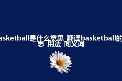 basketball是什么意思_翻译basketball的意思_用法_同义词