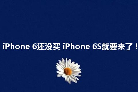 iPhone 6还没买 iPhone 6S就要来了！