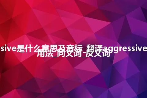 aggressive是什么意思及音标_翻译aggressive的意思_用法_同义词_反义词