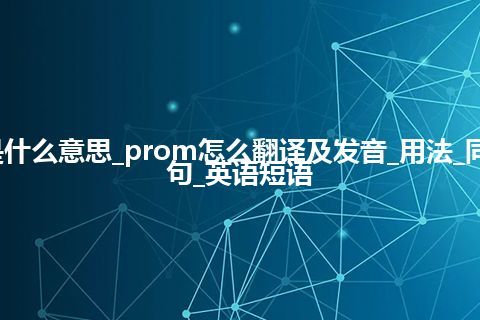 prom是什么意思_prom怎么翻译及发音_用法_同义词_例句_英语短语