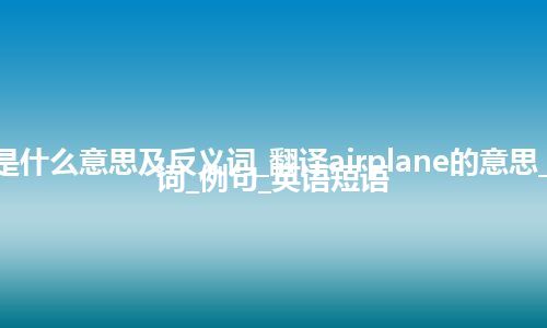 airplane是什么意思及反义词_翻译airplane的意思_用法_同义词_例句_英语短语