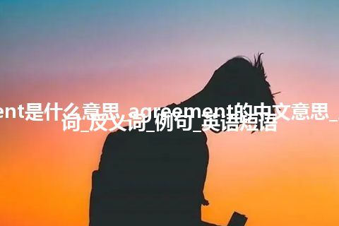 agreement是什么意思_agreement的中文意思_用法_同义词_反义词_例句_英语短语