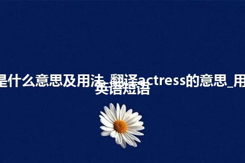 actress是什么意思及用法_翻译actress的意思_用法_例句_英语短语