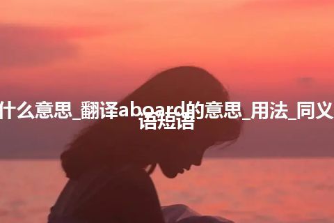 aboard是什么意思_翻译aboard的意思_用法_同义词_例句_英语短语