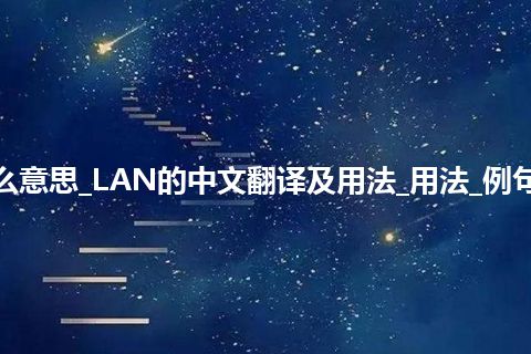 LAN是什么意思_LAN的中文翻译及用法_用法_例句_英语短语