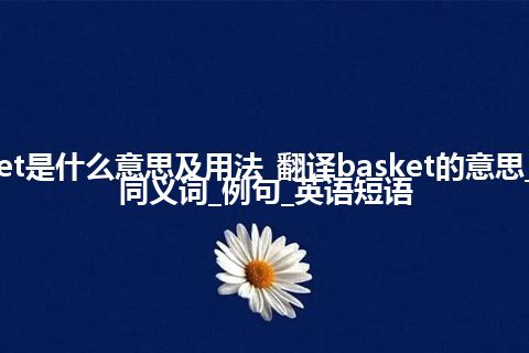 basket是什么意思及用法_翻译basket的意思_用法_同义词_例句_英语短语