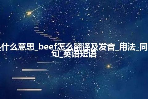 beef是什么意思_beef怎么翻译及发音_用法_同义词_例句_英语短语