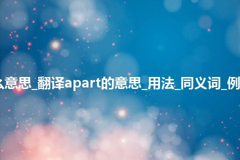 apart是什么意思_翻译apart的意思_用法_同义词_例句_英语短语