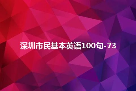 深圳市民基本英语100句-73