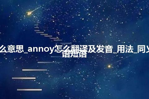 annoy是什么意思_annoy怎么翻译及发音_用法_同义词_例句_英语短语