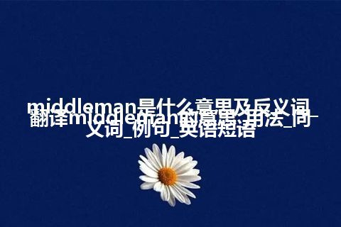 middleman是什么意思及反义词_翻译middleman的意思_用法_同义词_例句_英语短语