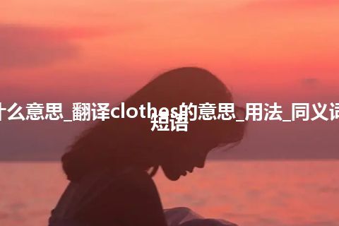 clothes是什么意思_翻译clothes的意思_用法_同义词_例句_英语短语