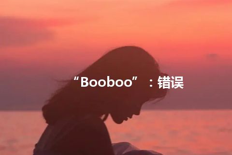 “Booboo”：错误