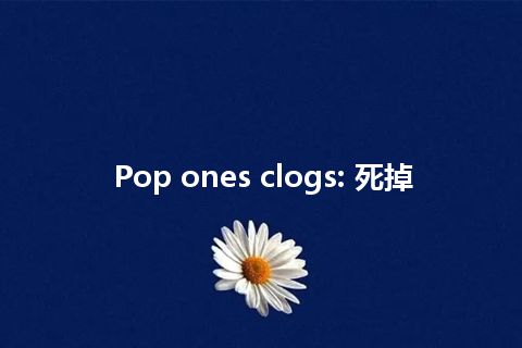 Pop ones clogs: 死掉