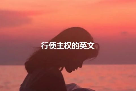 行使主权的英文