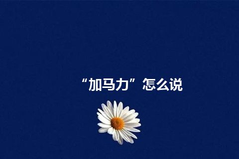 “加马力”怎么说