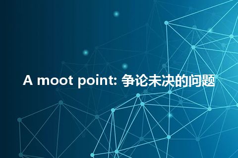 A moot point: 争论未决的问题