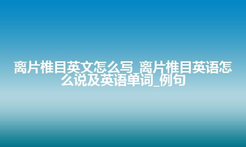 离片椎目英文怎么写_离片椎目英语怎么说及英语单词_例句