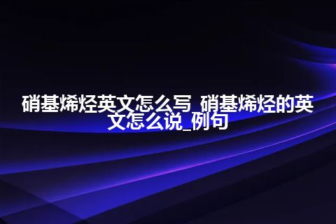 硝基烯烃英文怎么写_硝基烯烃的英文怎么说_例句